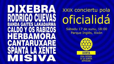 El XXIX Conciertu pola Oficialidá va  facese en Xixón esti sábadu 17 de xunu