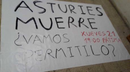 Cartelu que llama a la manifestación 'Por un futuru p'Asturies' de La Calzada